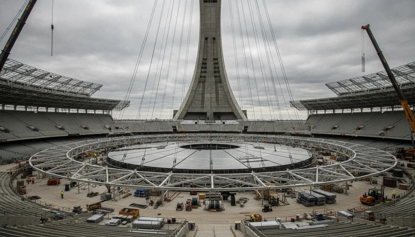Cover Image for Olympic Stadium's Roof Replacement Advances in Montréal